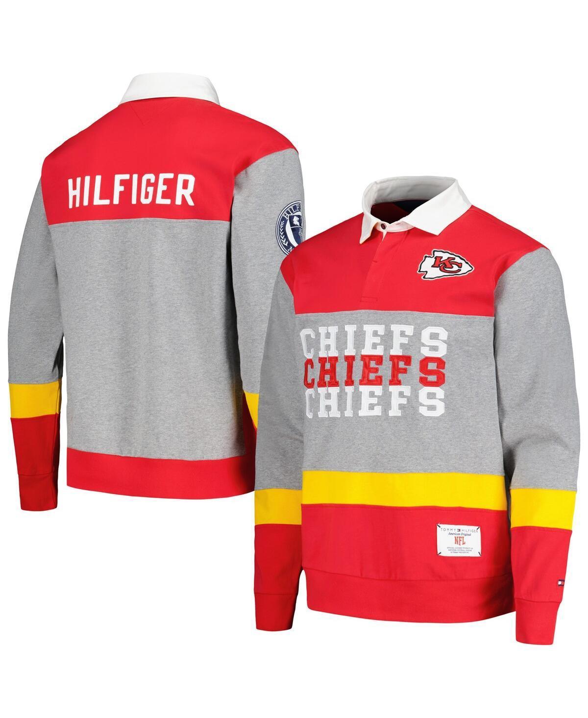 Mens Tommy Hilfiger Red Kansas City Chiefs Connor Oversized Rugby Long Sleeve Polo Shirt Product Image