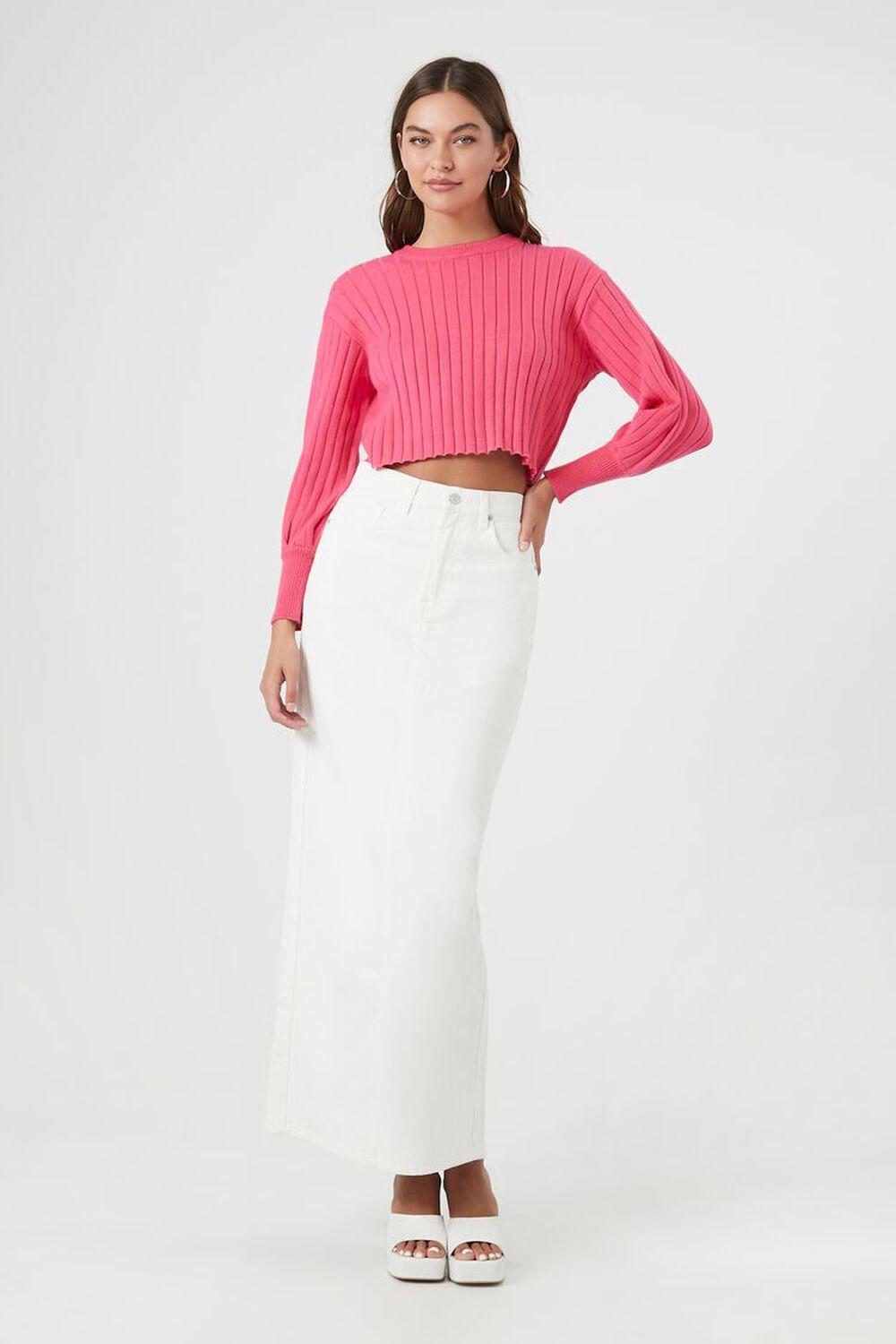 Cropped Rib-Knit Sweater | Forever 21 Product Image