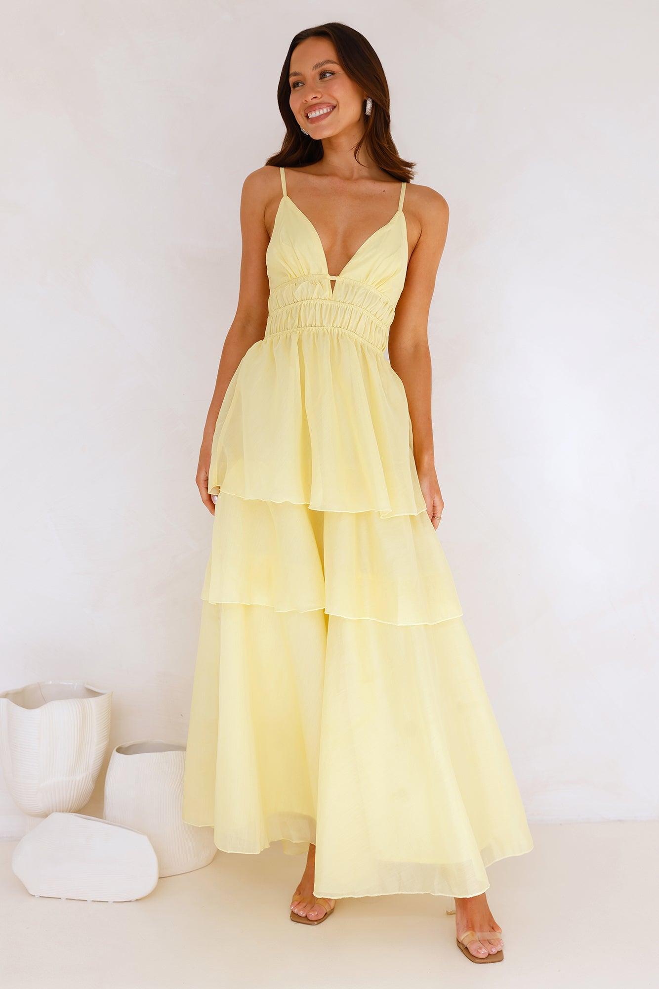 One True Love Maxi Dress Yellow Product Image