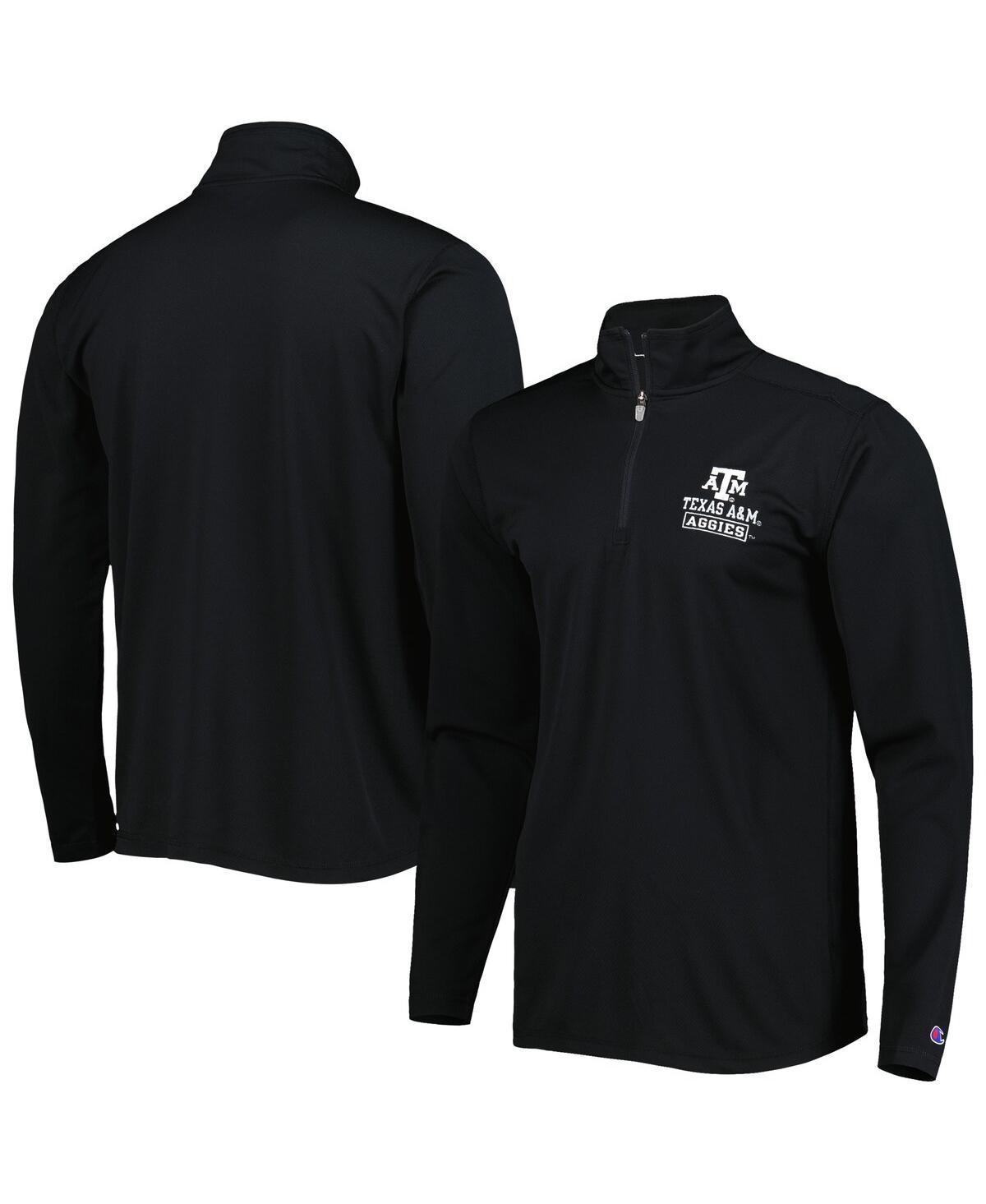 Mens Champion Black Texas A&M Aggies Textured Quarter-Zip Jacket Product Image