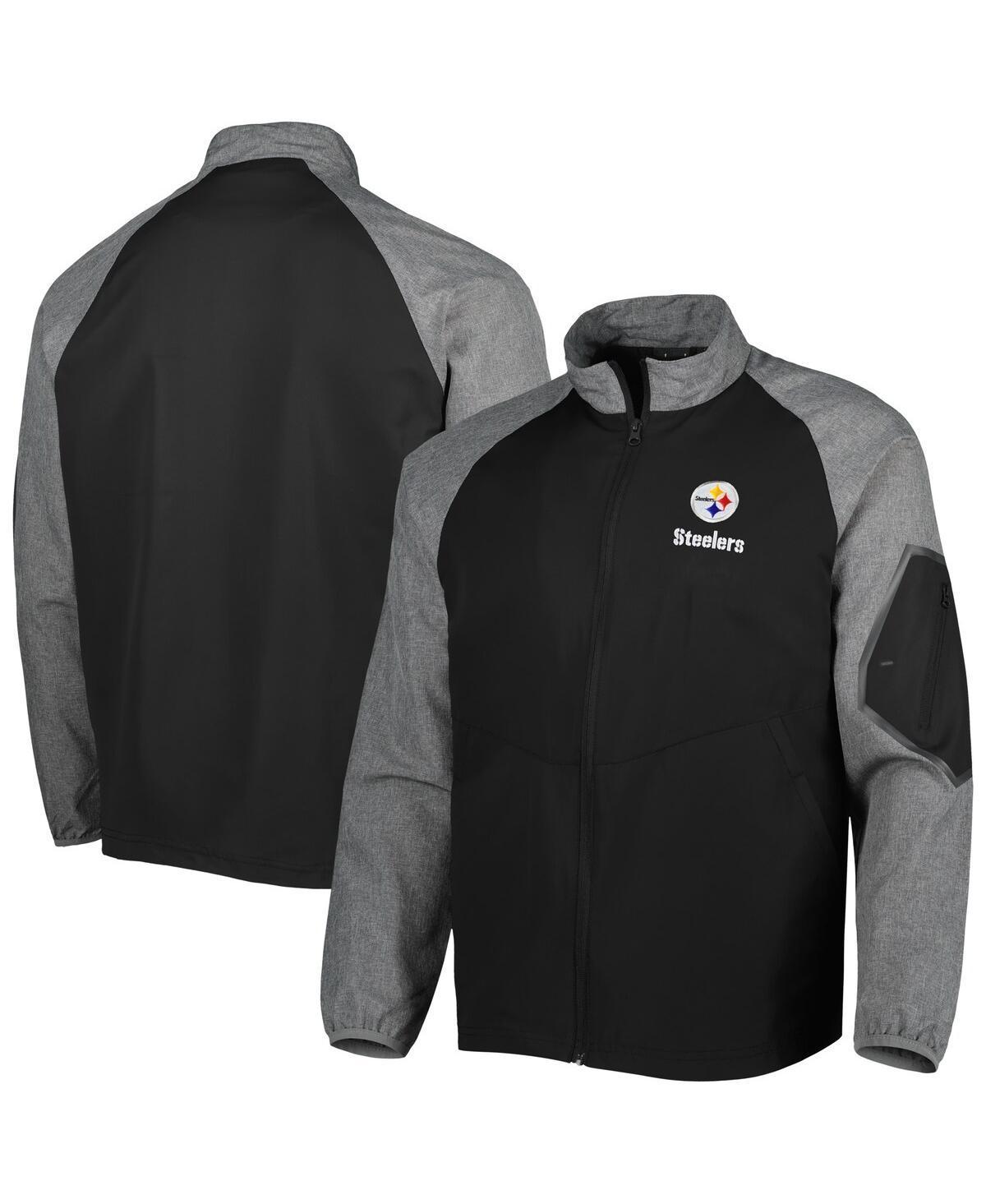 Mens Dunbrooke Black Pittsburgh Steelers Hurricane Raglan Full-Zip Windbreaker Jacket Product Image