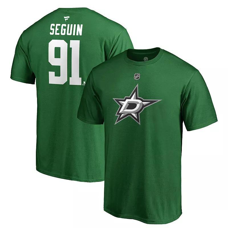 Mens Fanatics Branded Tyler Seguin Kelly Green Dallas Stars Team Authentic Stack Name & Number T-Shirt Product Image