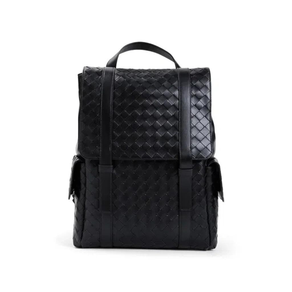 BOTTEGA VENETA Intrecciato Leather Backpack In Black Product Image