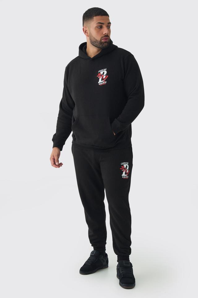 Plus Official Dove Printed Regular Fit Tracksuit | boohooMAN USA Product Image