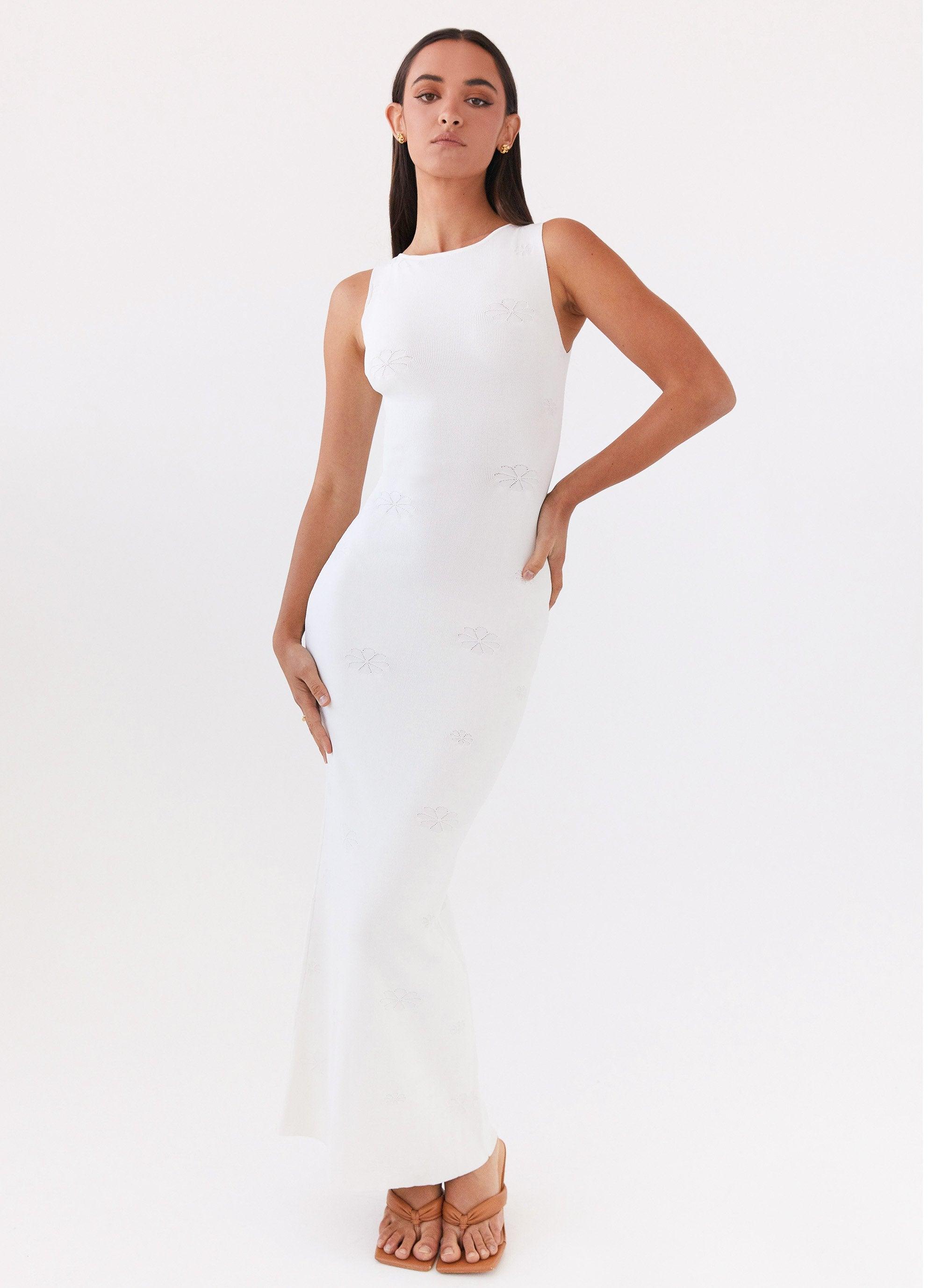 Holly Knit Maxi Dress - White Product Image