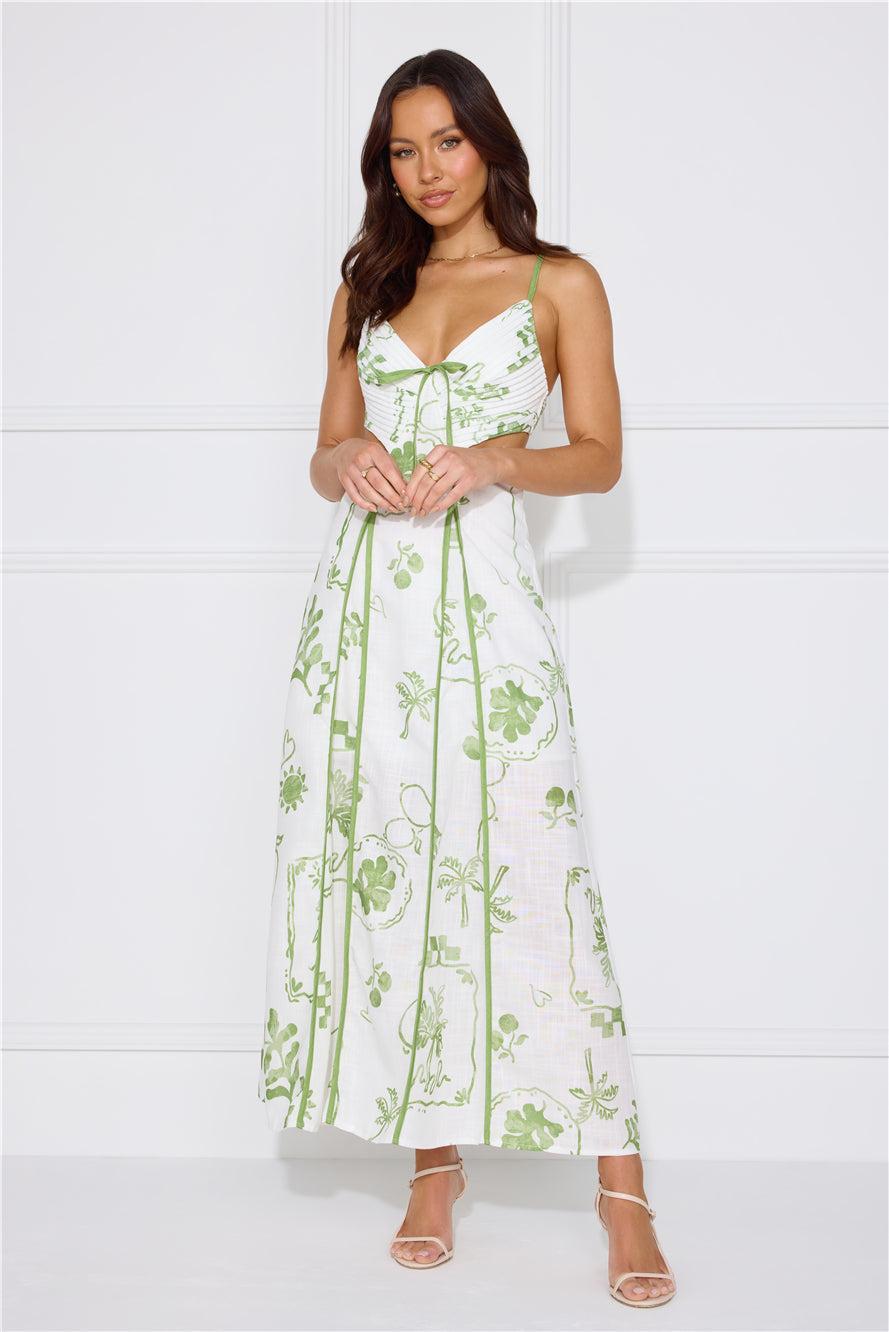 Summer Garden Maxi Dress Green Product Image