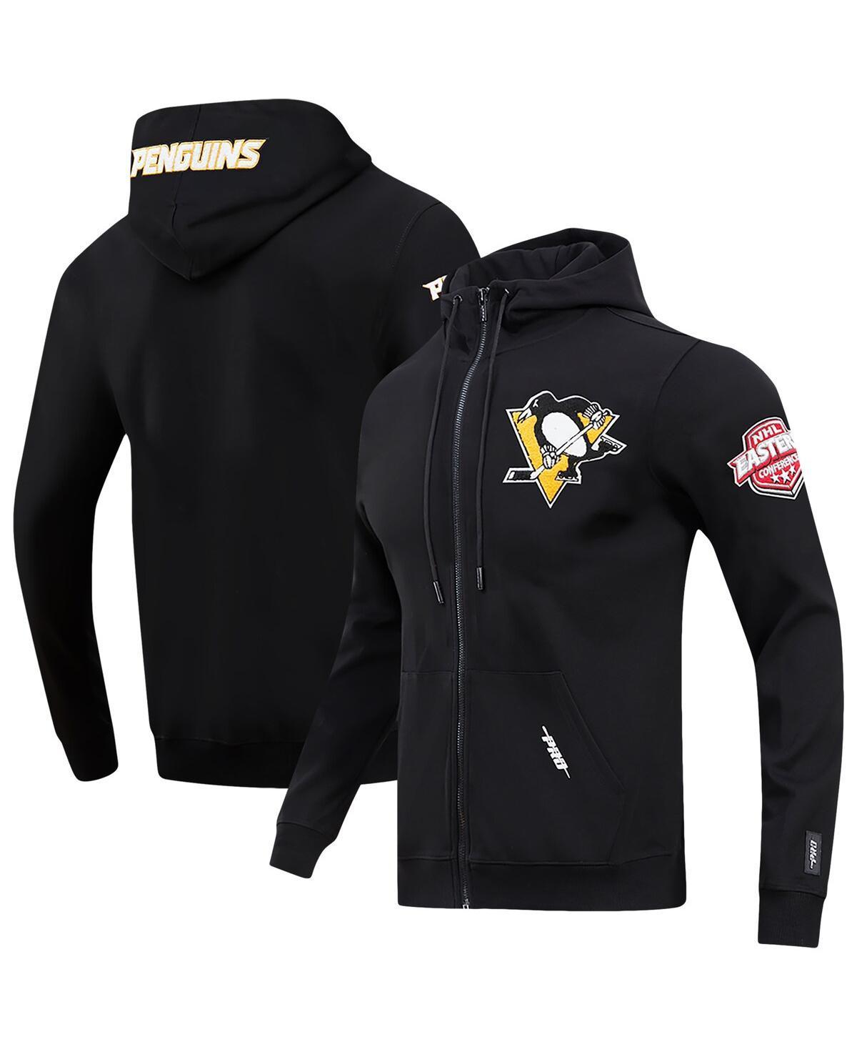 Mens Pro Standard Black Pittsburgh Penguins Classic Chenille Full-Zip Hoodie Jacket Product Image