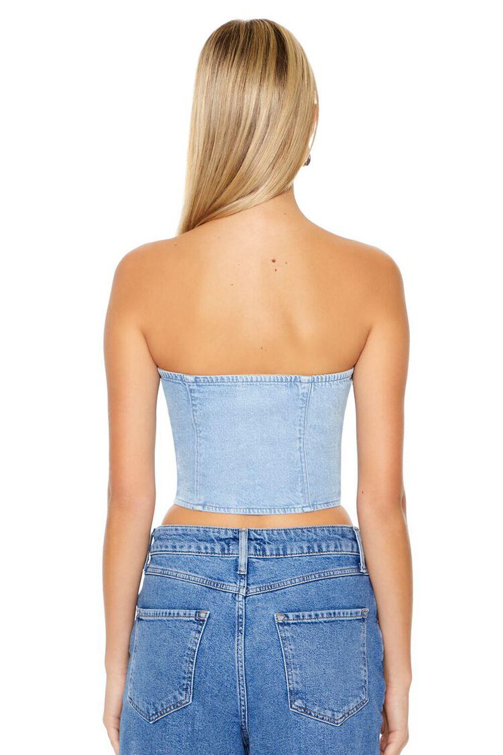 Cropped Denim Tube Top | Forever 21 Product Image