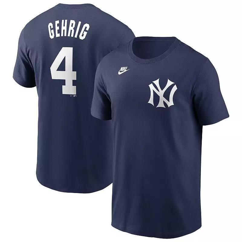 Mens Nike Lou Gehrig New York Yankees Cooperstown Collection Fuse Name & Number T-Shirt Blue Product Image