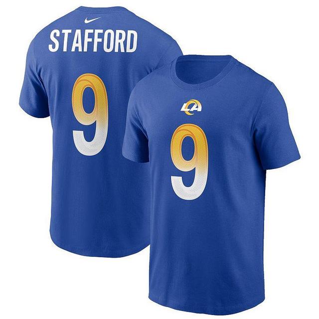 Mens Matthew Stafford Royal Los Angeles Rams Name and Number T-shirt Product Image