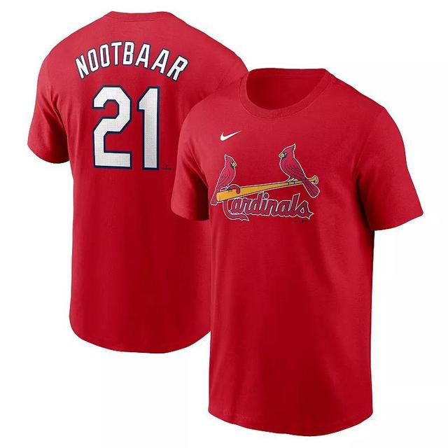 Mens Nike Lars Nootbaar Red St. Louis Cardinals Home Fuse Name & Number T-Shirt Product Image