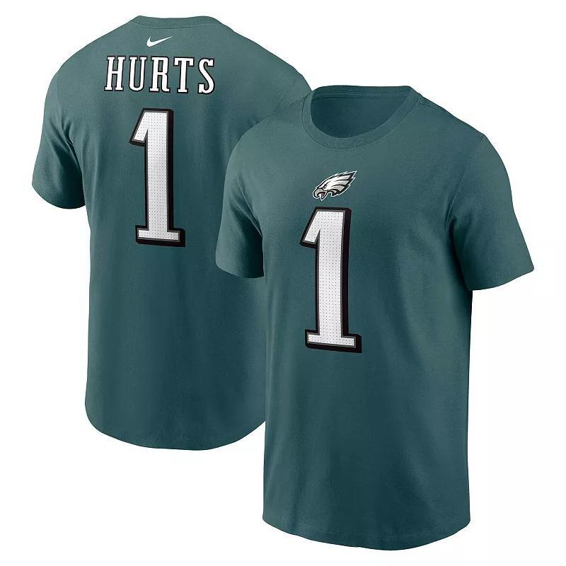 Mens Nike Jalen Hurts Midnight Green Philadelphia Eagles Player Name and Number T-shirt Product Image