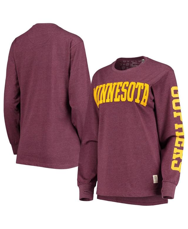 Womens Pressbox Maroon Minnesota Golden Gophers Two-Hit Canyon Long Sleeve T-Shirt Product Image