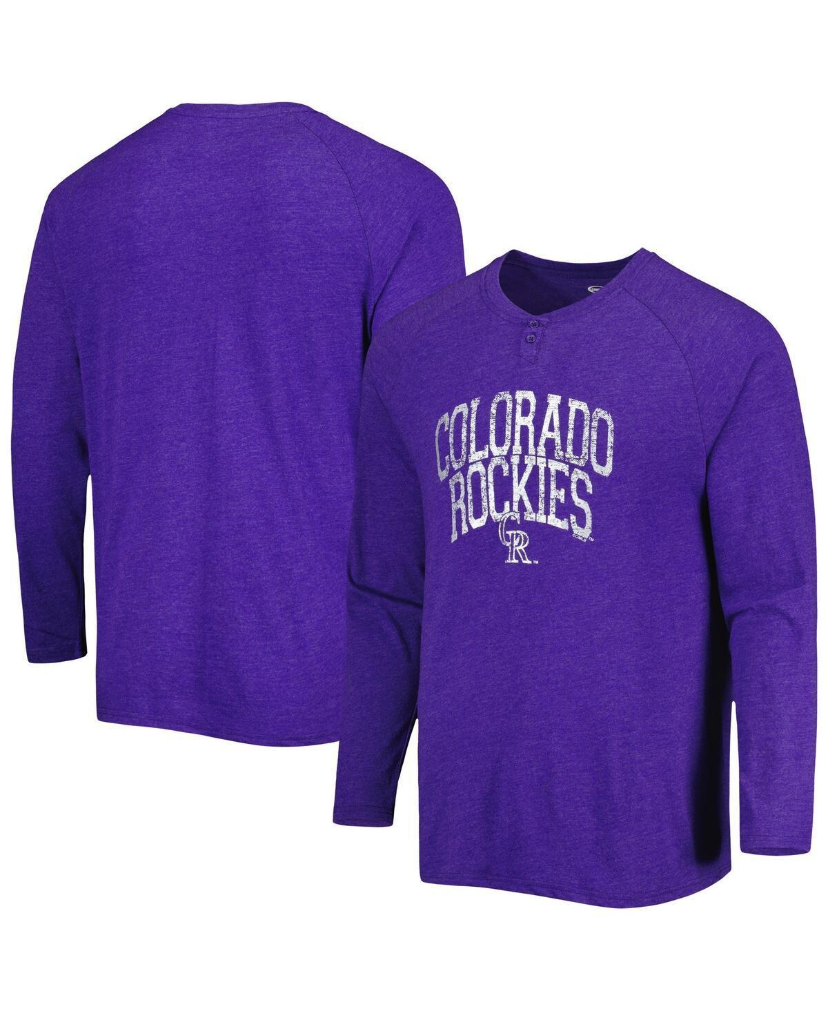 Mens Concepts Sport Purple Colorado Rockies Inertia Raglan Long Sleeve Henley T-shirt Product Image