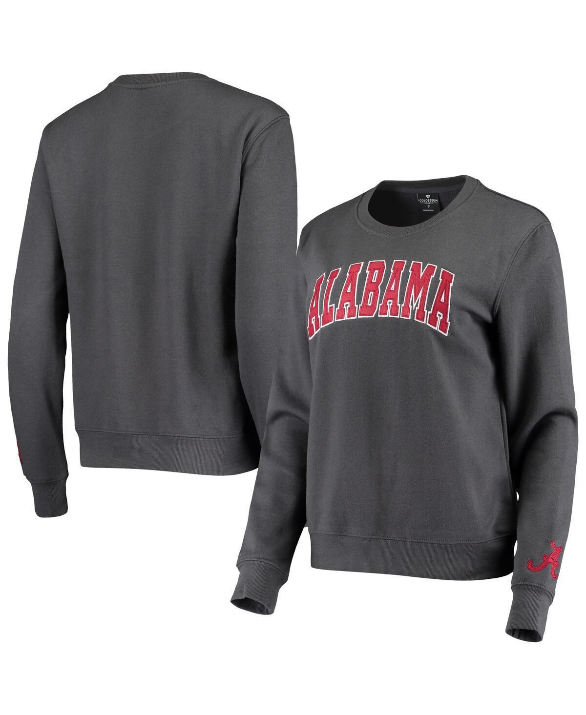 Womens Colosseum Charcoal Alabama Crimson Tide Campanile Pullover Sweatshirt Product Image