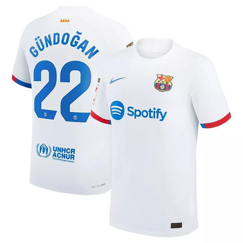 Mens Nike Ilkay Gndogan White Barcelona 2023/24 Away Match Authentic Player Jersey product image