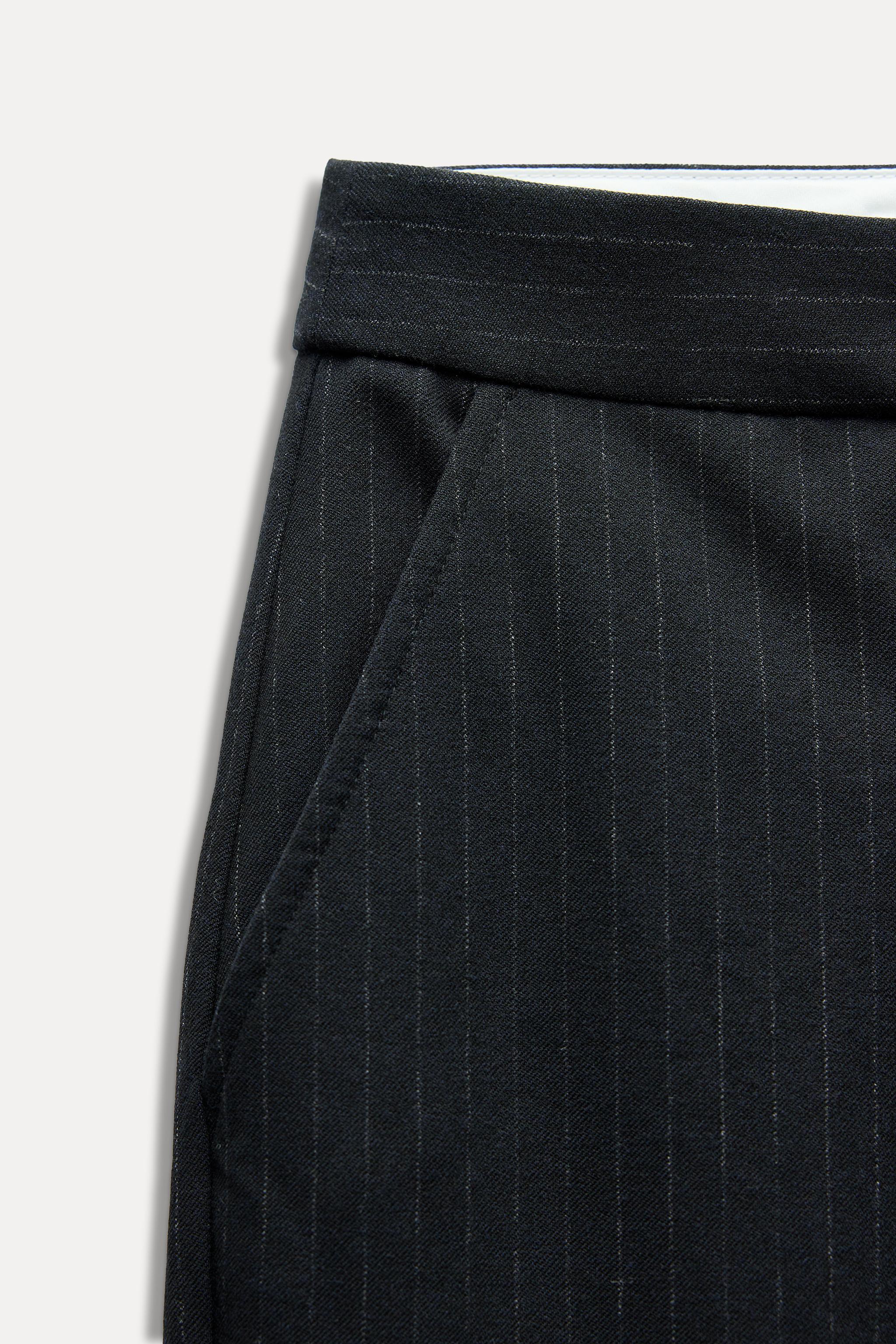 PINSTRIPE STRAIGHT LEG PANTS Product Image