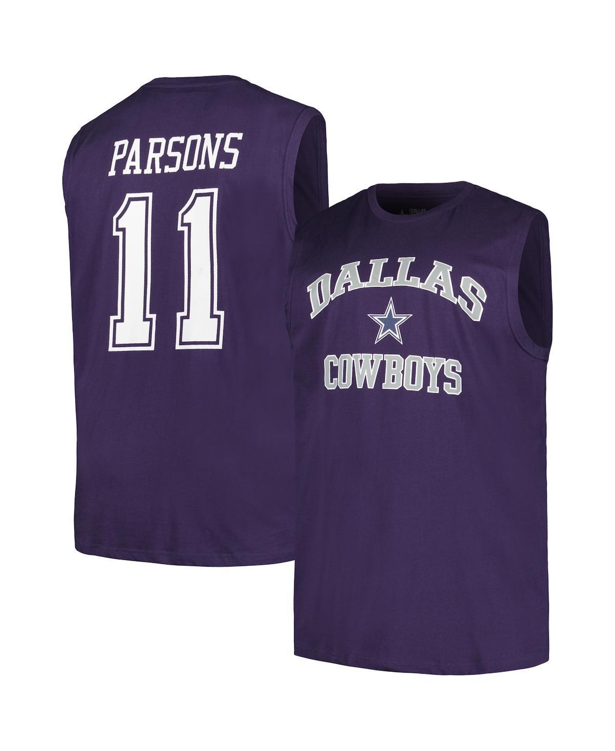 Mens Fanatics Micah Parsons Dallas Cowboys Big & Tall Muscle Tank Top Blue Product Image