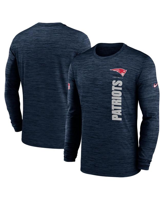 Nike Mens Navy New England Patriots 2024 Sideline Velocity Performance Long Sleeve T-Shirt Product Image