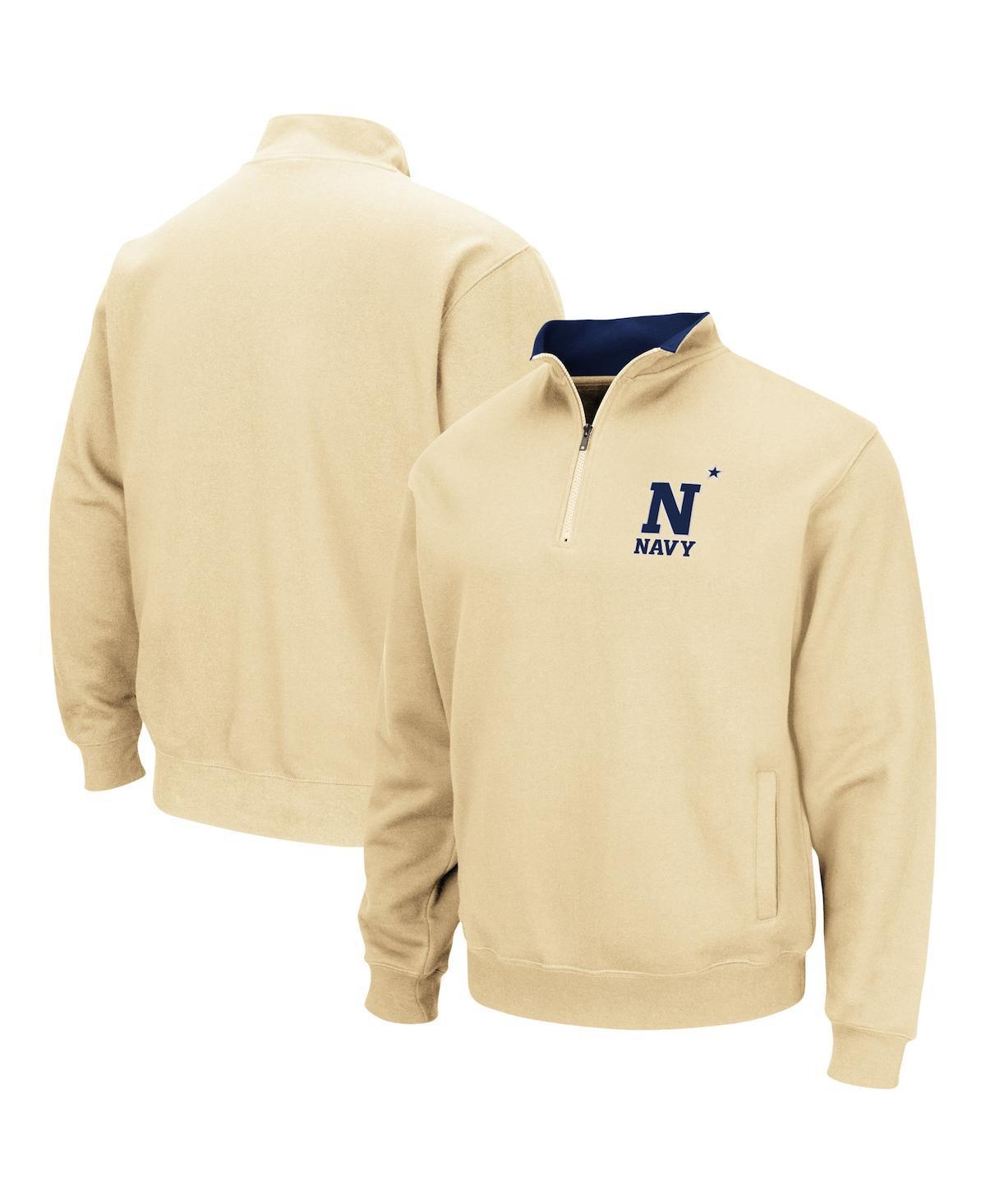 Mens Colosseum Gold Navy Midshipmen Tortugas Team Logo Quarter-Zip Jacket Product Image