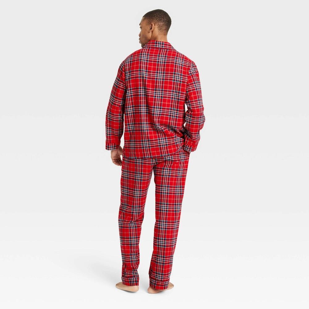 Men's Plaid Flannel Holiday Matching Family Pajama Set - Wondershop™ Red L Product Image