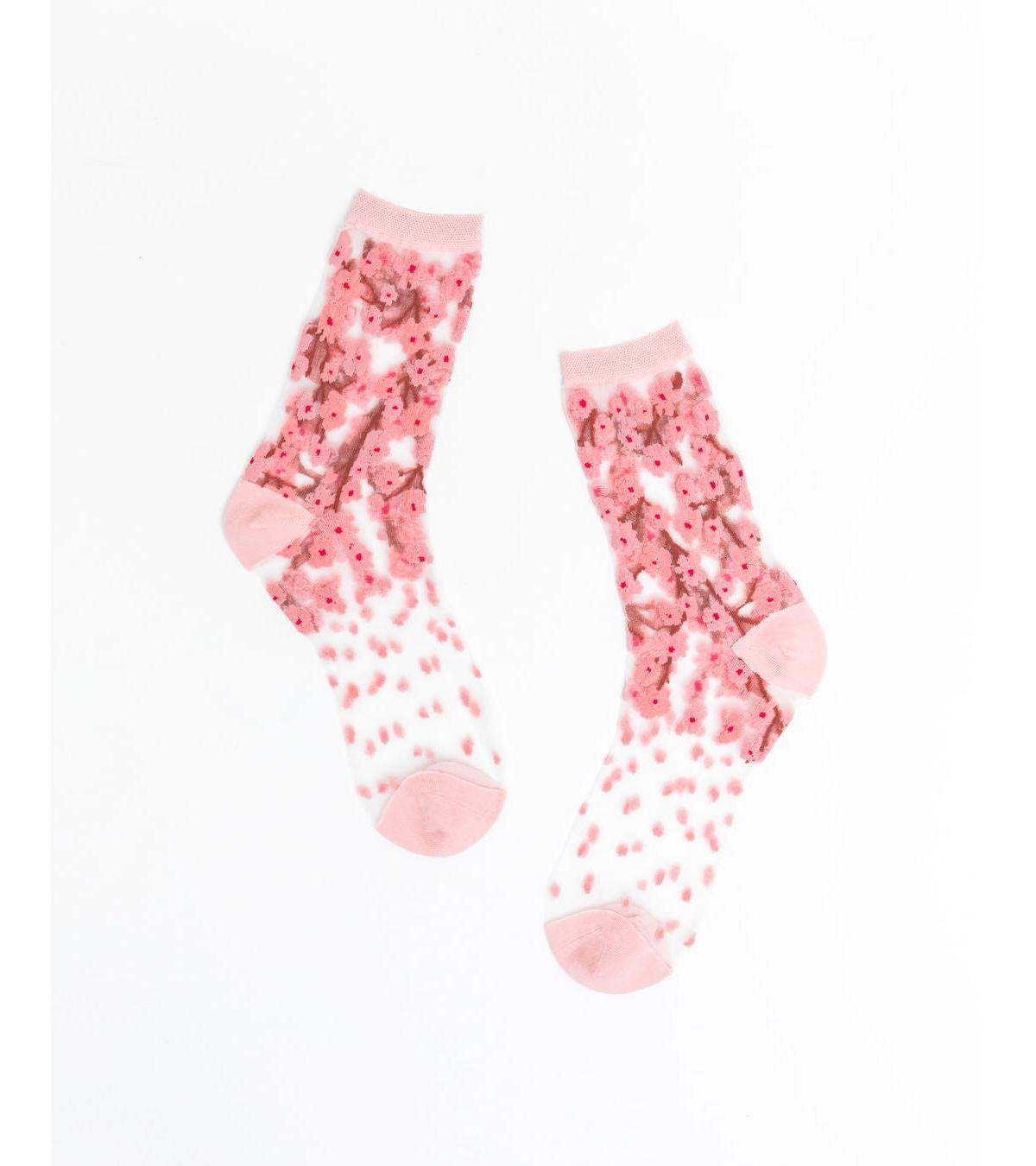 Sock Candy Womens Cherry Blossom Sheer Sock Product Image