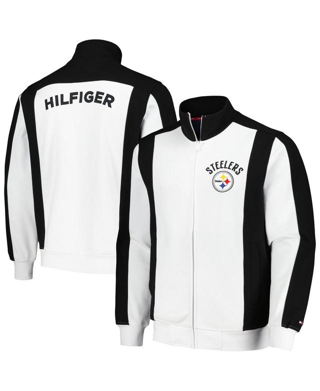 Tommy Hilfiger Mens White Pittsburgh Steelers Nolan Full-Zip Track Jacket - White, Black Product Image