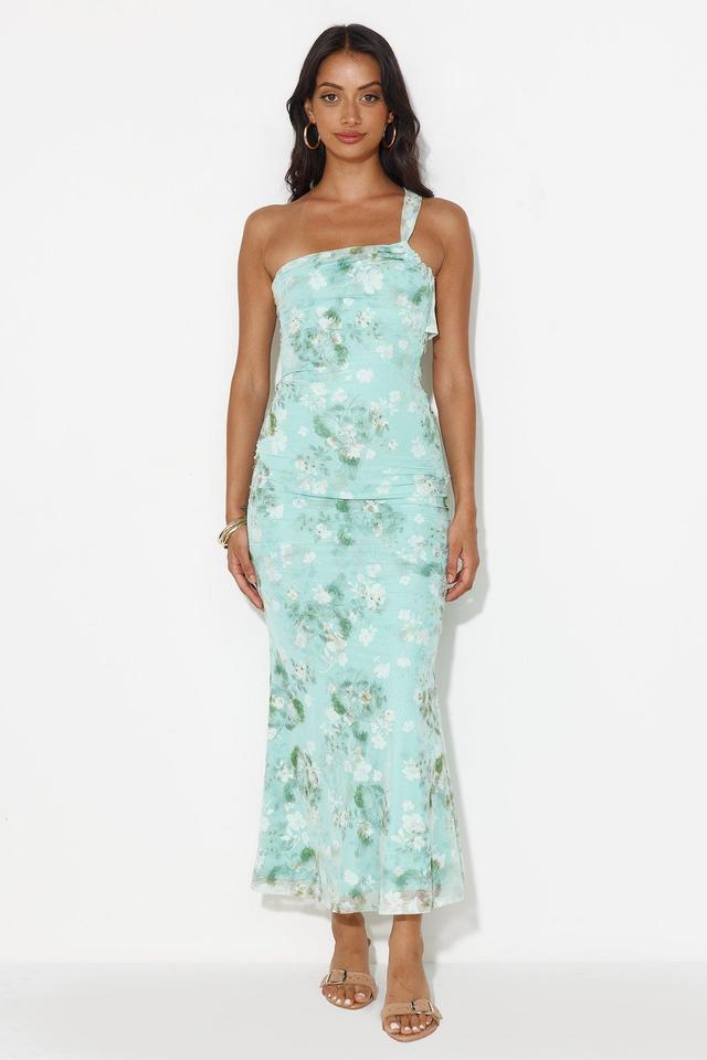 Lilly Grove One Shoulder Maxi Dress Green Product Image