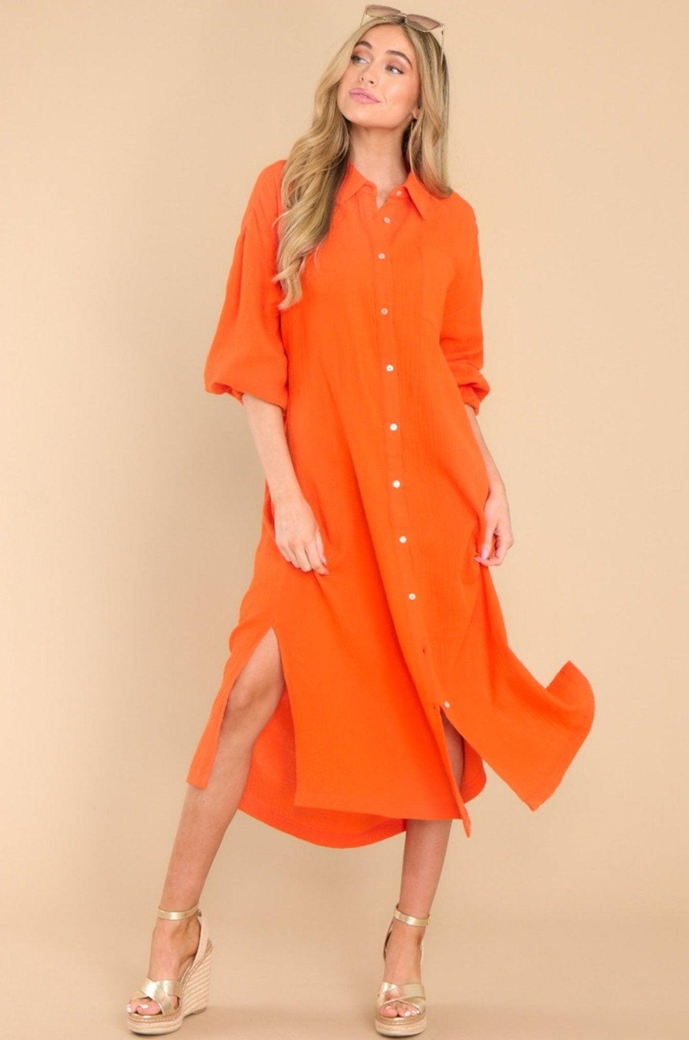 Aura Somewhere Up Above Flame Maxi Dress Orange Product Image