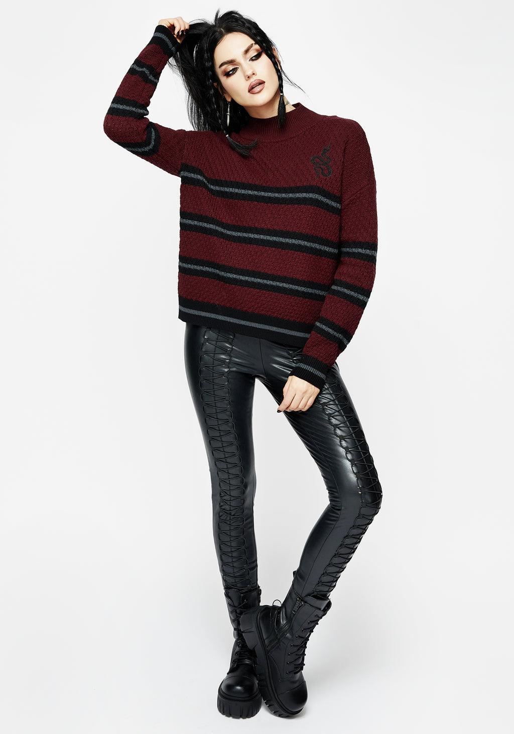 Mimic Striped Knit Sweater Product Image