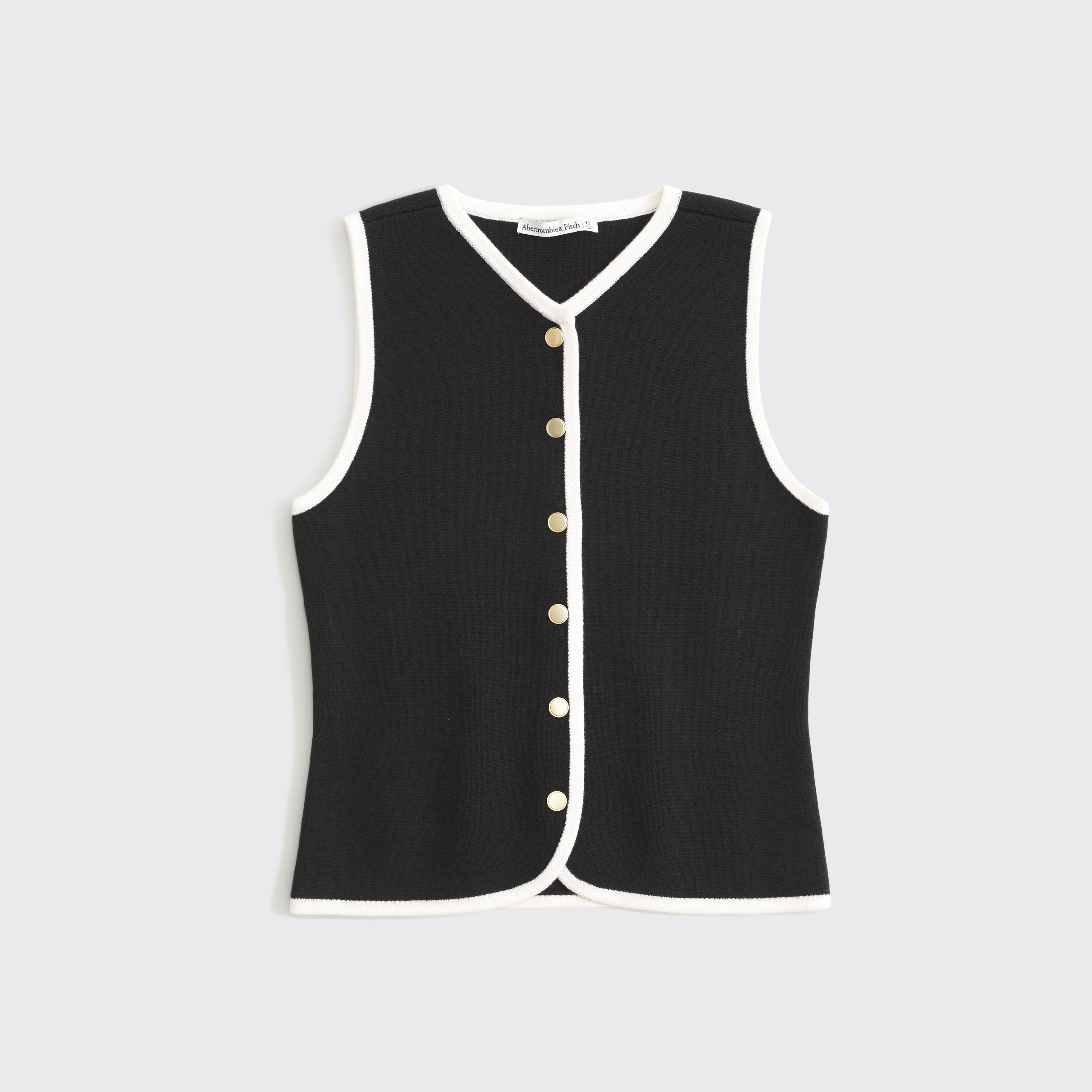 The A&F Mara High-V LuxeLoft Sweater Vest Product Image