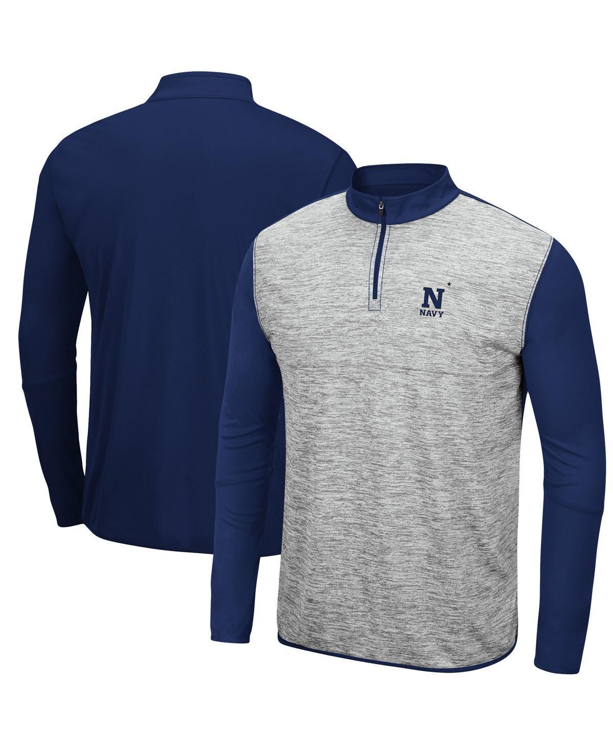 Mens Colosseum Heathered Gray/Royal Pitt Panthers Prospect Quarter-Zip Jacket Product Image