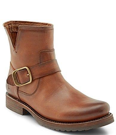 Frye Veronica Leather Buckle Moto Booties Product Image