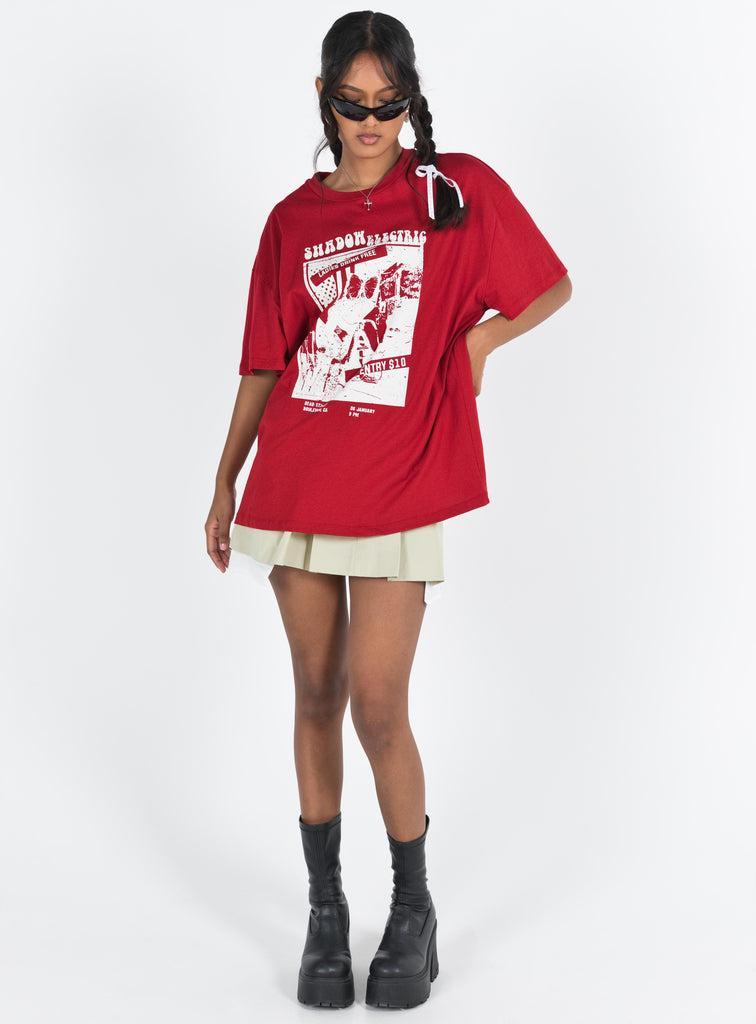 Tickets Oversized Tee Red Product Image