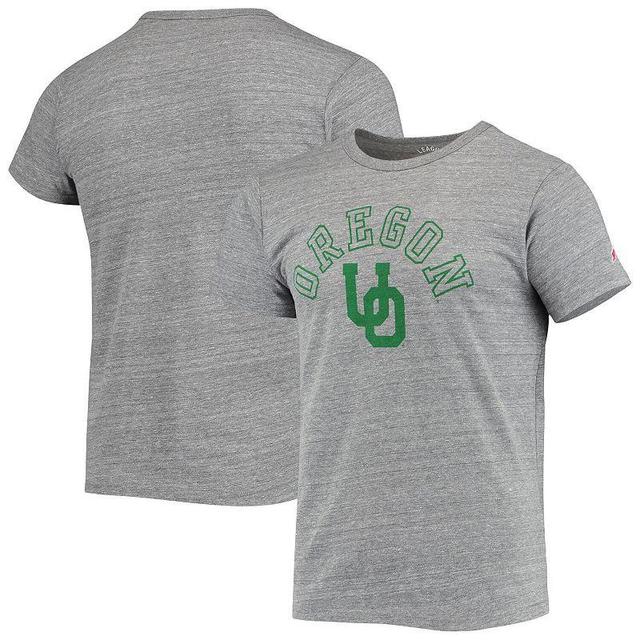 Mens League Collegiate Wear Heathered Gray Oregon Ducks Tide Seal Nuevo Victory Falls Tri-Blend T-Shirt Product Image