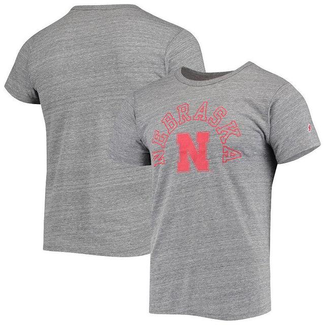 Mens League Collegiate Wear Heathered Gray Nebraska Huskers Tide Seal Nuevo Victory Falls Tri-Blend T-Shirt Product Image