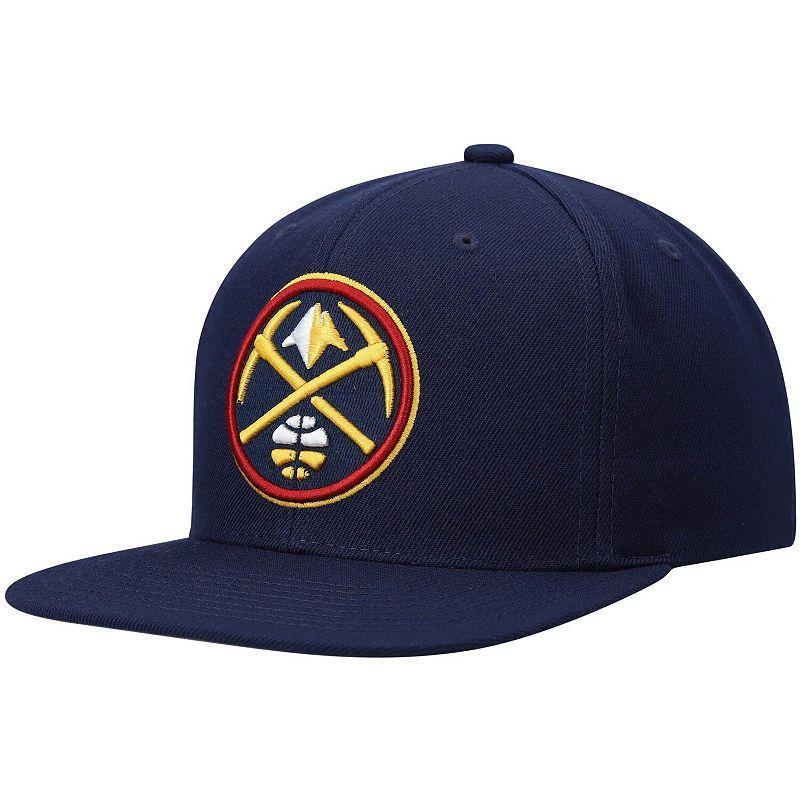 Mens Mitchell & Ness Navy Denver Nuggets Ground 2.0 Snapback Hat Product Image