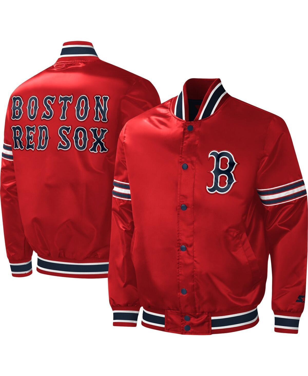 Mens Starter Boston Sox Midfield Satin Full-Snap Varsity Jacket Product Image