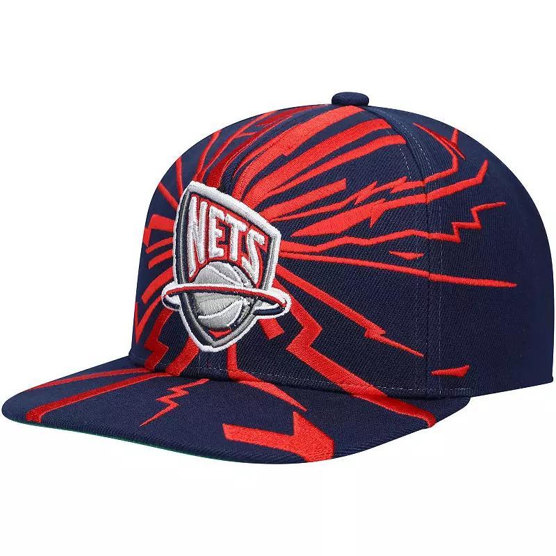 Mens Mitchell & Ness Navy New Jersey Nets Hardwood Classics Earthquake Snapback Hat Product Image