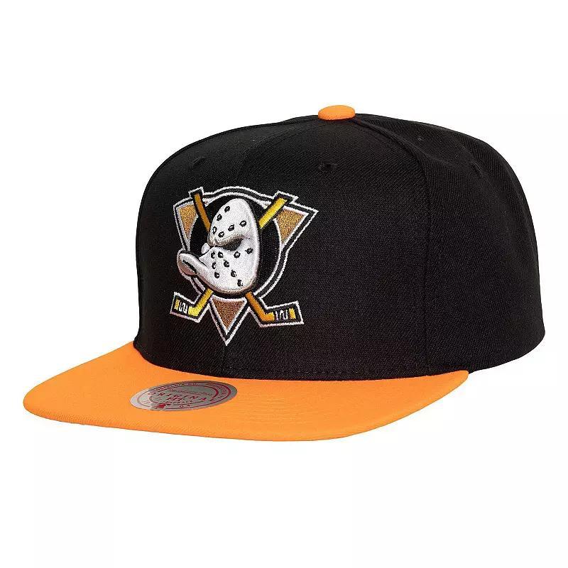 Mens Mitchell & Ness Black Anaheim Ducks Core Team Ground 2.0 Snapback Hat Product Image