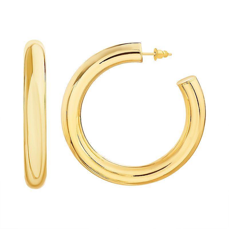 Paige Harper 55.9 mm 14k Gold Over Recycled Brass Hoop Earrings, Womens, Gold Tone Product Image