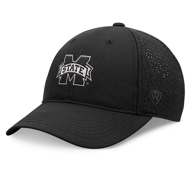 Mens Top of the World Black Mississippi State Bulldogs Liquesce Trucker Adjustable Hat Product Image