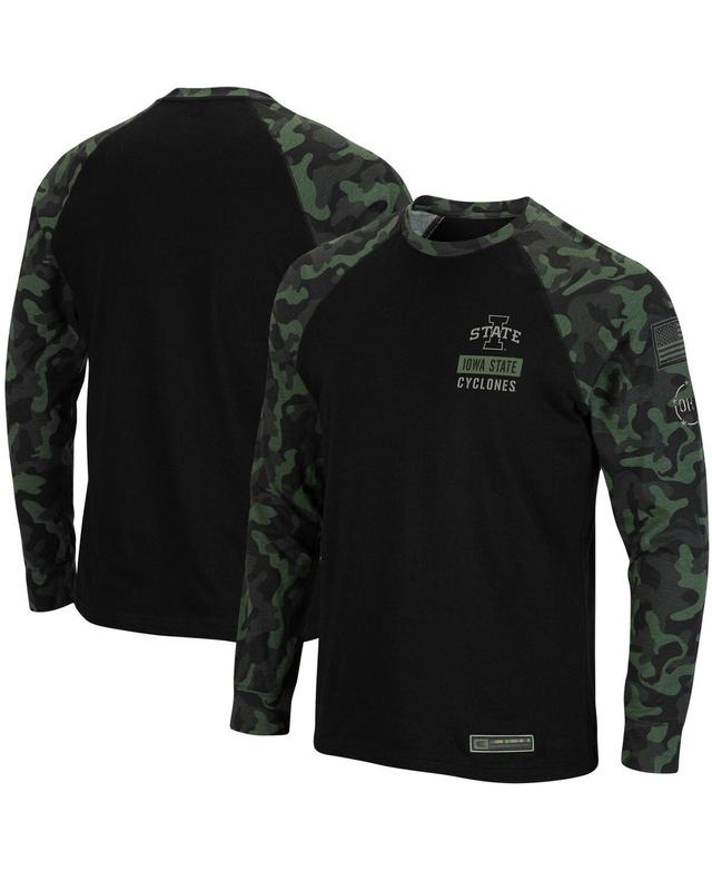 Mens Colosseum Black Iowa State Cyclones OHT Military Appreciation Raglan Camo Long Sleeve T-Shirt Product Image