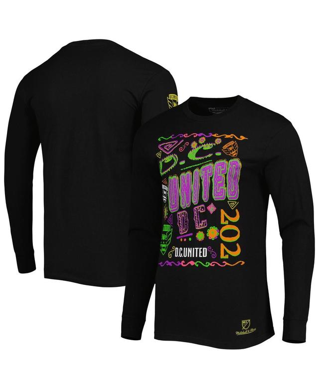 Mens Mitchell & Ness Black D.C. United Papel Picado Long Sleeve T-Shirt Product Image