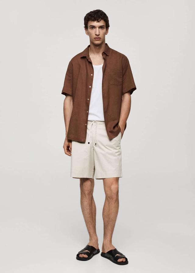 MANGO MAN - Slim fit cotton Bermuda shorts beigeMen Product Image