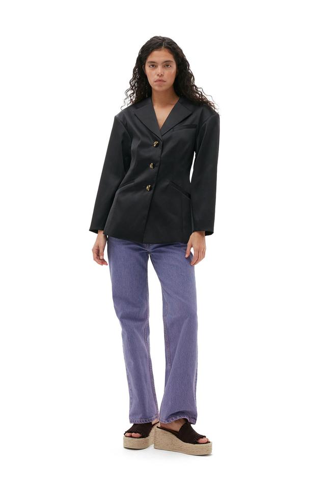 Double Satin Fitted Blazer Product Image