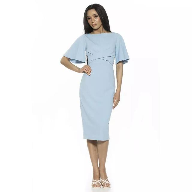 Womens ALEXIA ADMOR Ariah Draped Bodice Flutter Sleeve Sheath Dress Product Image