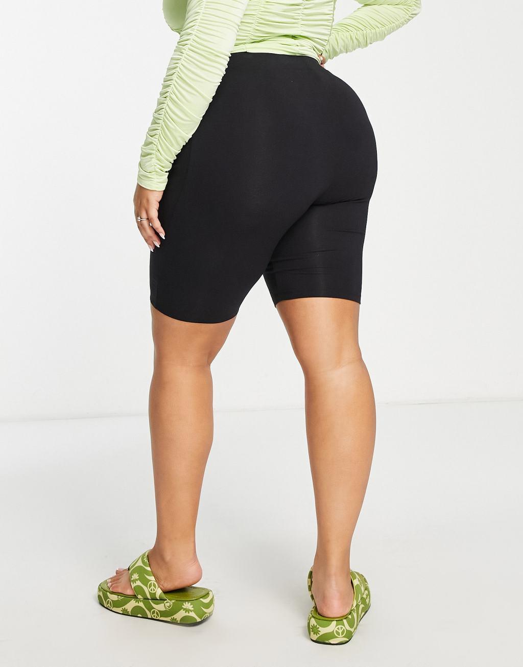 COLLUSION Plus legging shorts in black Product Image