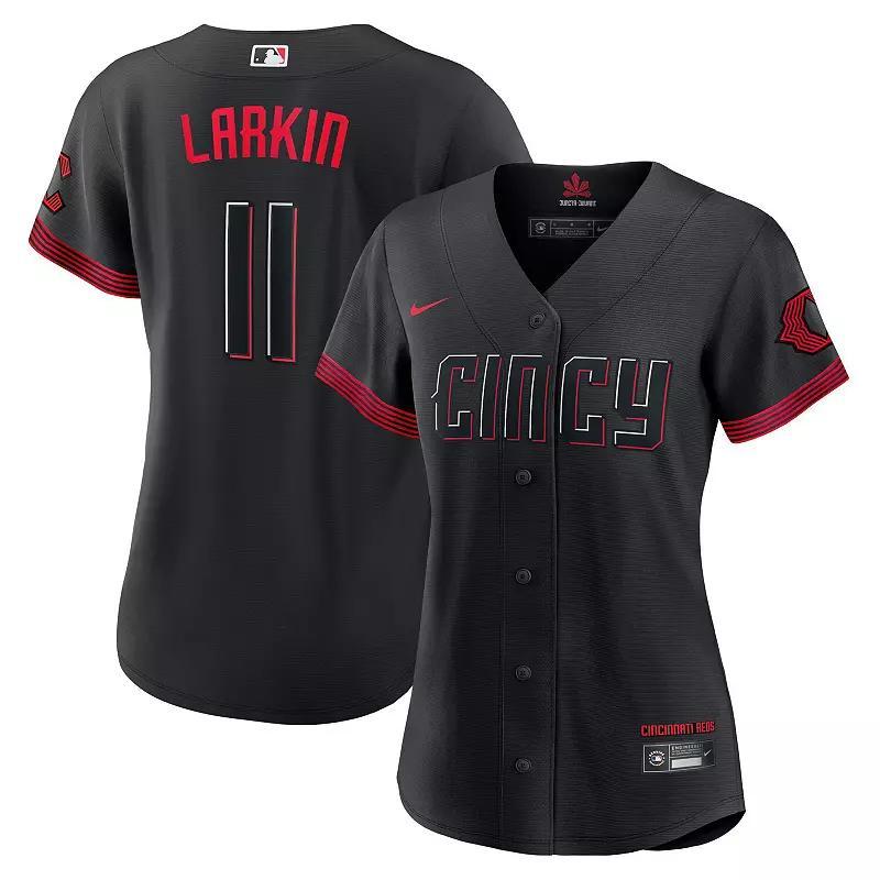 Womens Nike Barry Larkin Black Cincinnati Reds 2023 City Connect Replica Player Jersey Product Image