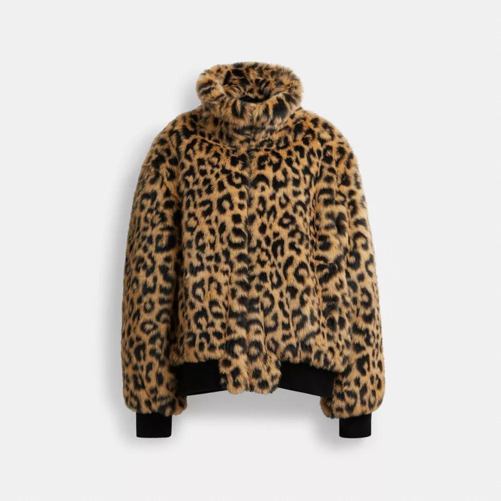 Printed Faux Fur Jacket Product Image